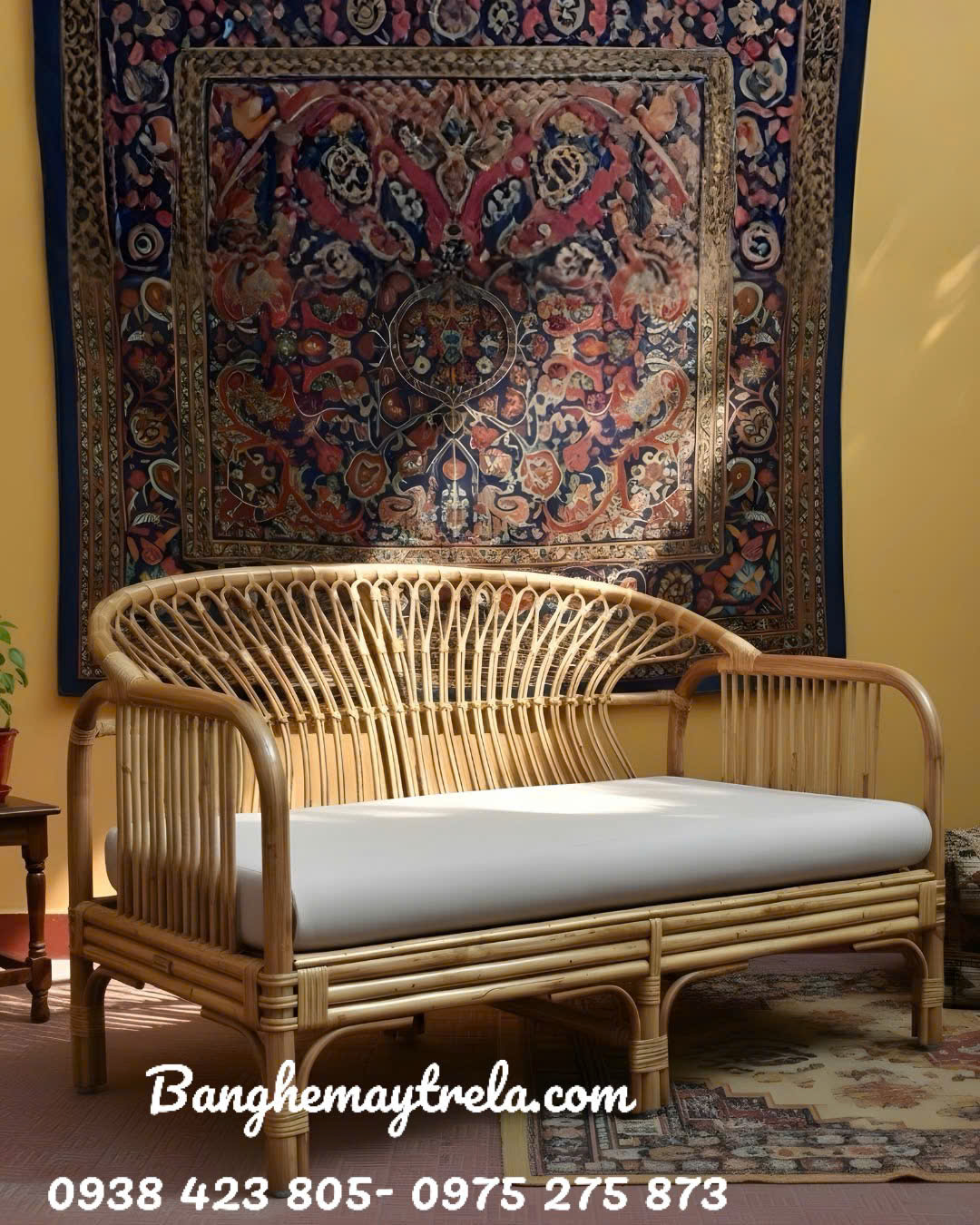 Sofa mây tre đan hiện đại phòng khách